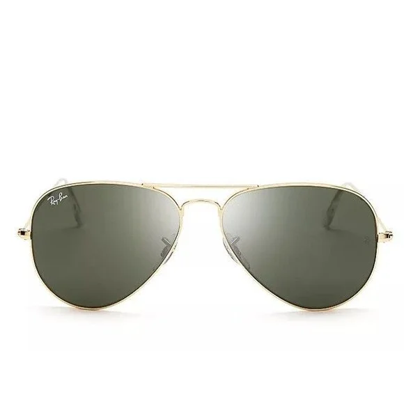 Rayban RB3025 aviator large metal L0205 58-14 135 3n Arista Gold/Green lens - Picture 6 of 13